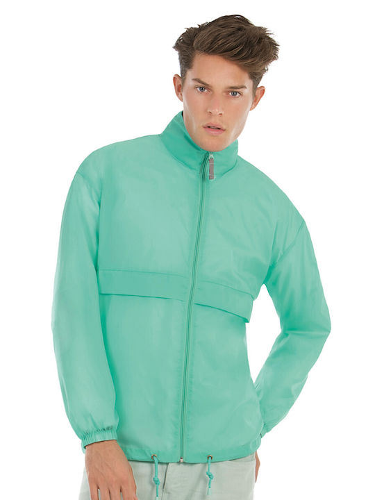 B&C Sirocco JU800 Men's Jacket Windproof Pixel Turquoise