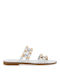 Makis Kotris Leather Women's Flat Sandals In White Colour