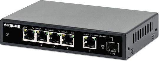 Intellinet 1SFP91W Unmanaged L2 PoE+ Switch με 4 Θύρες Gigabit (1Gbps) Ethernet και 1 SFP Θύρα