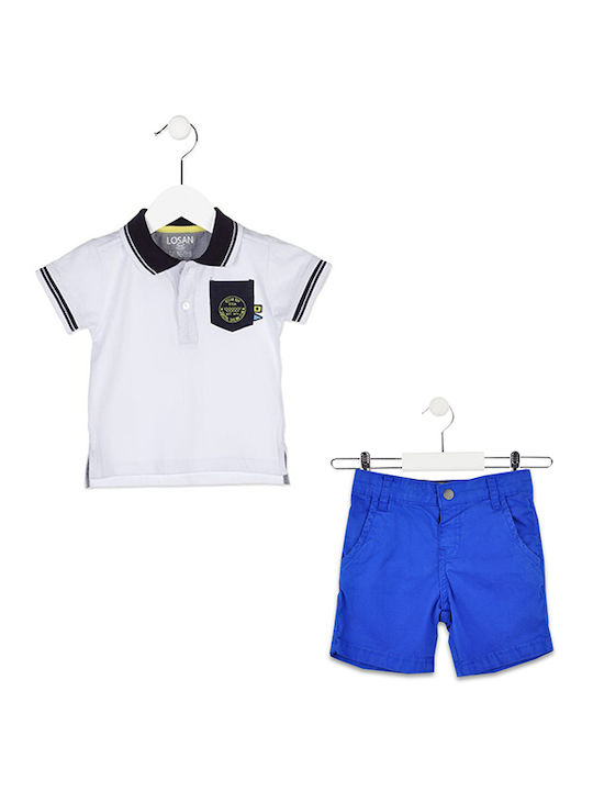 Losan Kids Set with Shorts Summer 2pcs White