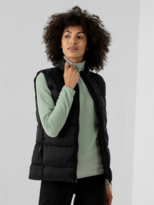 Women's Short Puffer Jacket for Spring or Autumn Black