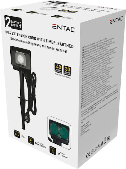Entac ESE1.5GT2-1.5-IP44S Power Socket Black 2pcs