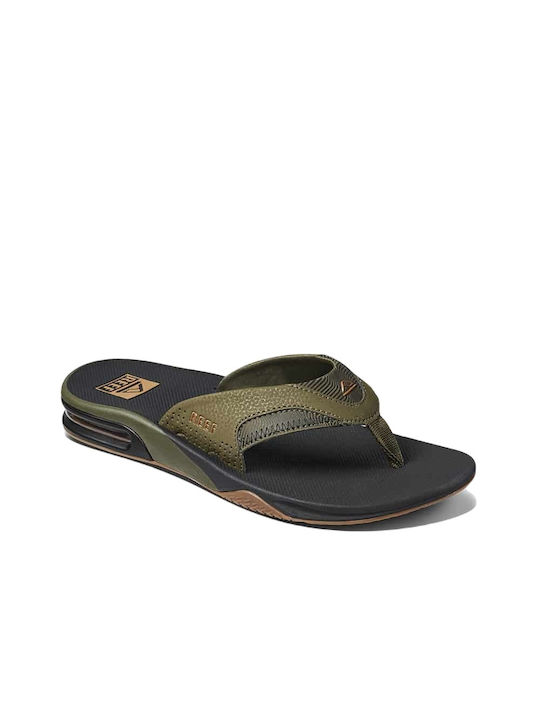 Fanning Prints Men's Flip Flops Olive Swells