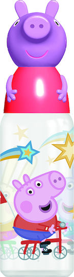 Stor 530- Kinderflasche Peppa Schwein Kunststoff mit Strohhalm 560ml