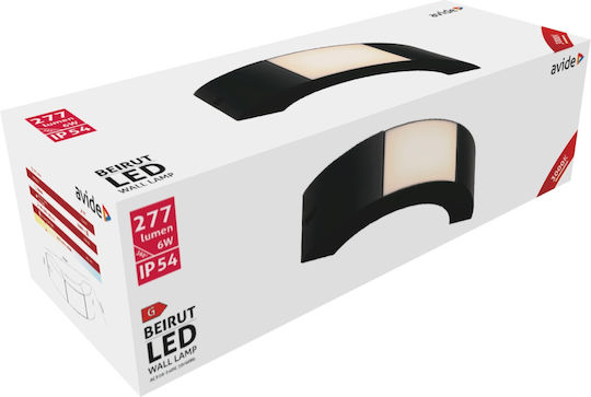Avide Beirut Wall-Mounted Outdoor Ceiling Light LED IP54 6W with Warm White Light 6εκ.