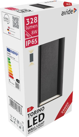 Avide AOLW8WW-TOR Wall-Mounted Outdoor Spot Light LED IP65 8W with Warm White Light