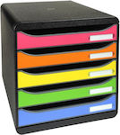 Exacompta Plastic Desktop Drawer 5 Number of Spit 27.5x34.7x27.1cm Multicolour 309798D