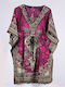 Boho Kurzer Fuchsia Strand Kaftan