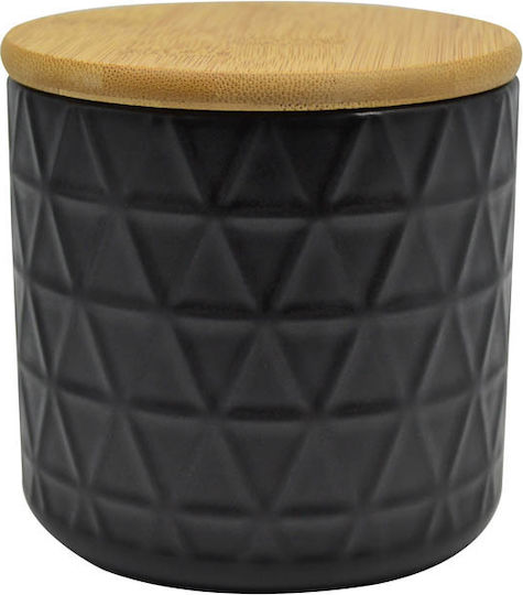 Ankor General Use Ceramic Jar with Lid Black 11x11x10.6cm