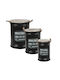 Atmosphera Set of Decorative Baskets Metal with Lid & Handles Black 3pcs