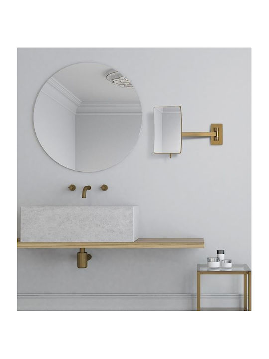 Sanco MR-305 Увеличаващ Правоъгълена Банско Огледало 18x24см Brushed Nickel