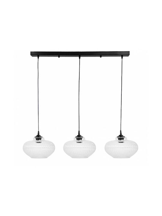 Heronia Rigato/3 Raga Bl-transparante Pendant Light Suspension Rail for Socket E27 Black