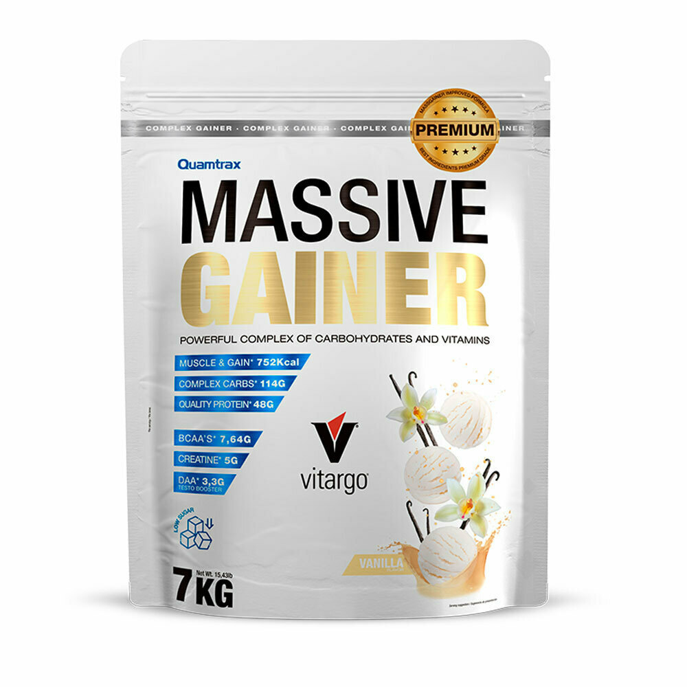 Quamtrax Nutrition Premium Massive Gainer Vitargo με Γεύση Βανίλια 7kg