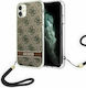 Guess 4G Print Strap Plastic Back Cover Brown (iPhone 11)