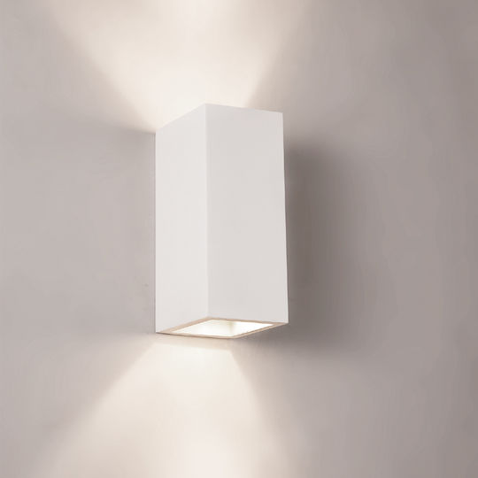 Inlight Modern Lamp Wall with Socket GU10 White 7.5x7.5x16cm