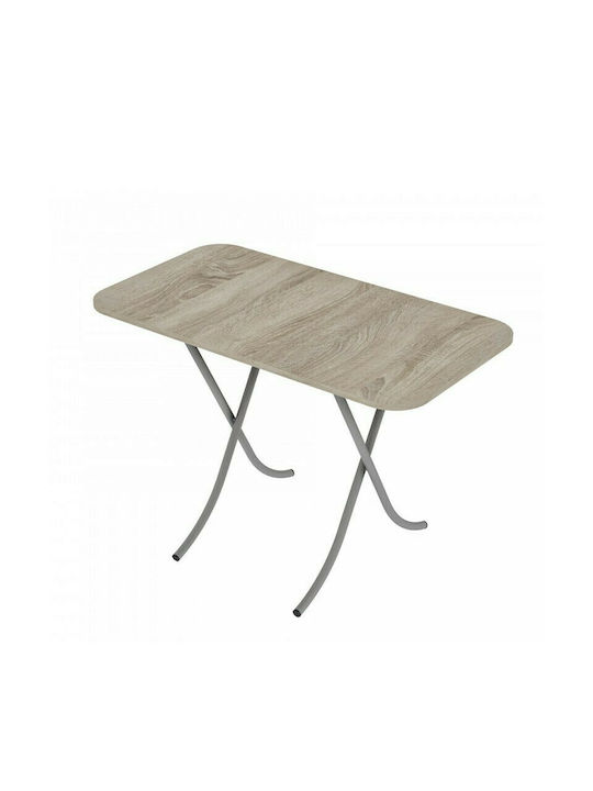 Alpino Table Kitchen Collapsible Wooden with Metal Frame Sonoma 120x70x75cm