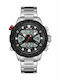 Weide Analog/Digital Herrenuhr 46.5mm Chronograph Batterie mit Silber Metallarmband