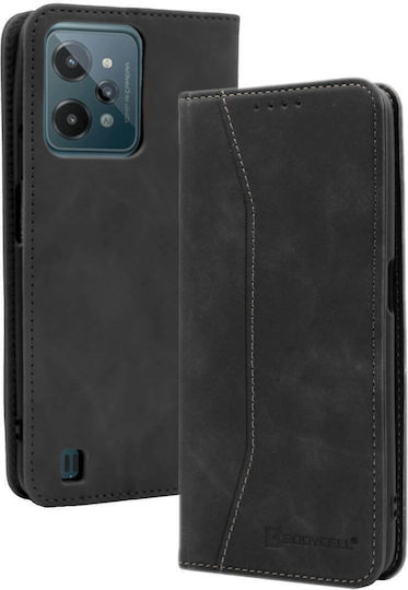 Bodycell PU Leather Wallet Δερματίνης Μαύρο (Realme C31)