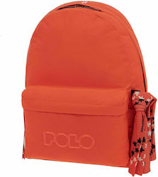 Polo Original Scarf Σχολική Τσάντα Πλάτης Γυμνασίου - Λυκείου σε Πορτοκαλί χρώμα 2022