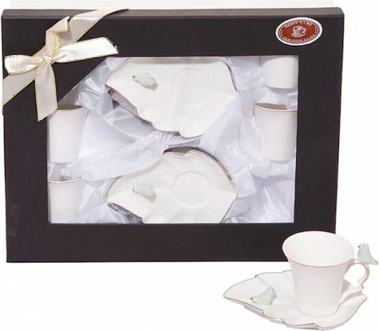 Etoile Set Tassen Kaffee Keramik Weiß 6Stück