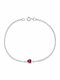Senza Women's Bracelet Chain with design Heart made of Silver with Zircon