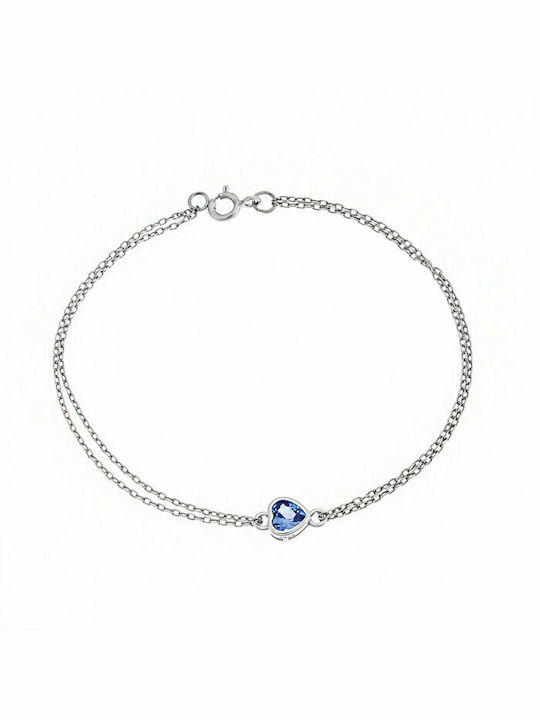 Senza Bracelet with design Heart made of Silver with Zircon