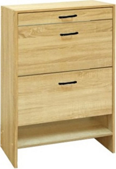 Ξύλινη Παπουτσοθήκη με 3 Ράφια Μπεζ Μ63xΠ24xΥ106cm