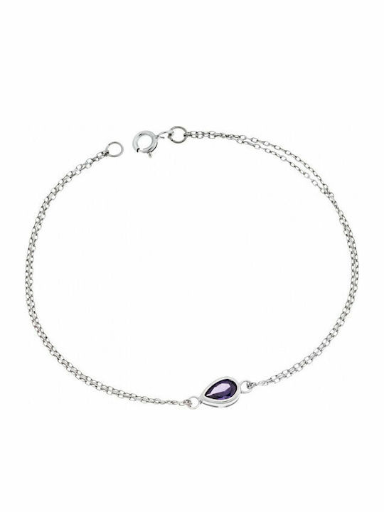 Senza Women's Silver Bracelet with Zircon 17.5cm