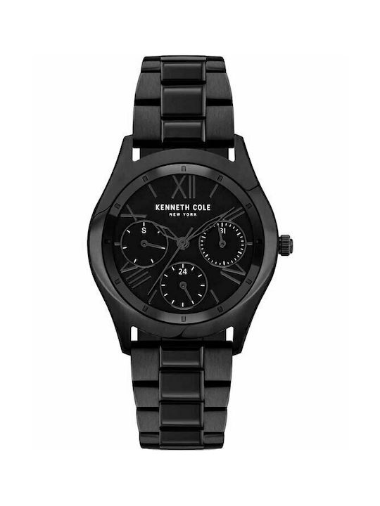 Kenneth Cole Modern Dress Watch Chronograph with Black Metal Bracelet