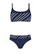 Amoena Set Bikini Ριγέ Μπουστάκι Navy Μπλε