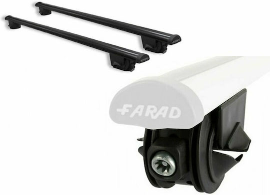 Farad Car Roof Bars Metallic 120cm for Skoda Yeti 5D 2009 Set with Roof Rack Legs and Lock Black