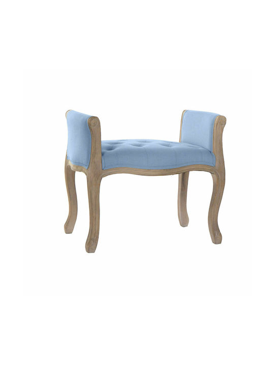 Stool For Living Room Upholstered with Fabric Blue 64.5x39x60cm