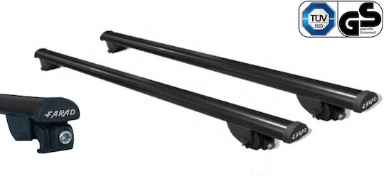 Farad Car Roof Bars Metallic 120cm for Ford S-Max 5D 2015 Set with Roof Rack Legs Black