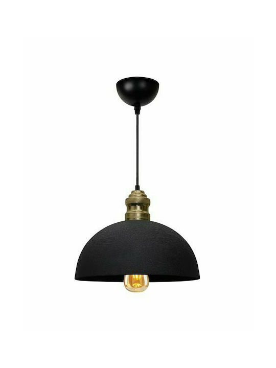 HomeMarkt Adjustable Pendant Light Black Bell with Socket E27 23x12x73cm
