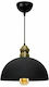 HomeMarkt Adjustable Pendant Light Black Bell with Socket E27 23x12x73cm
