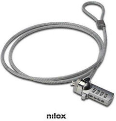 Nilox Bicycle Cable Lock with Combination Silver