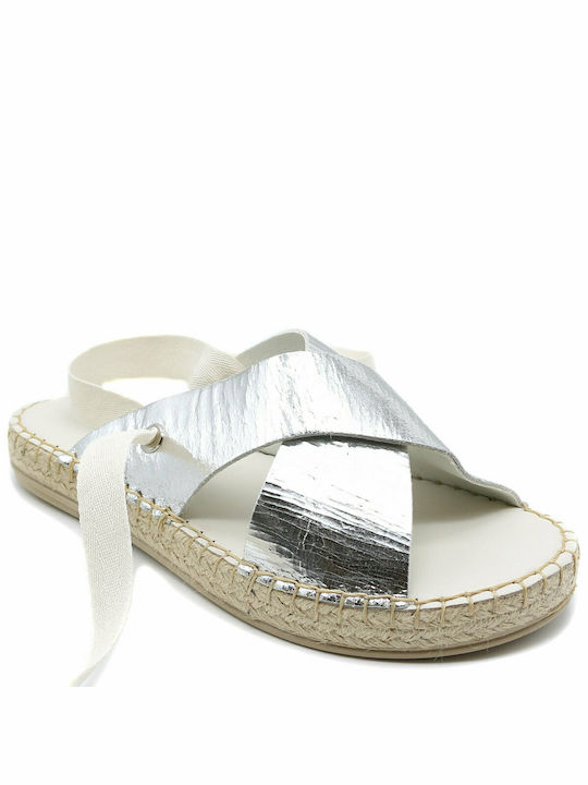 Komis & Komis Women's Flat Sandals in Silver Color