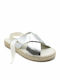 Flache Sandalen für Damen in Silber Farbe