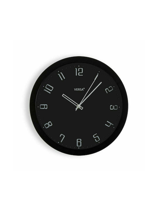 BigBuy Wall Clock Plastic Black Ø30cm