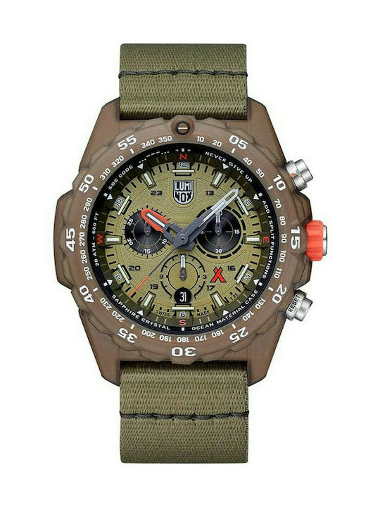 Luminox Bear Grylls Survival Eco Master Uhr Chronograph Batterie mit Grün Stoffarmband