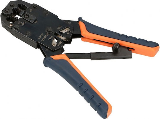 Extralink Πρέσα Ακροδεκτών Δικτύου RJ12, RJ11, RJ45, RJ10 με Απογυμνωτή & Μηχανισμό Καστάνιας