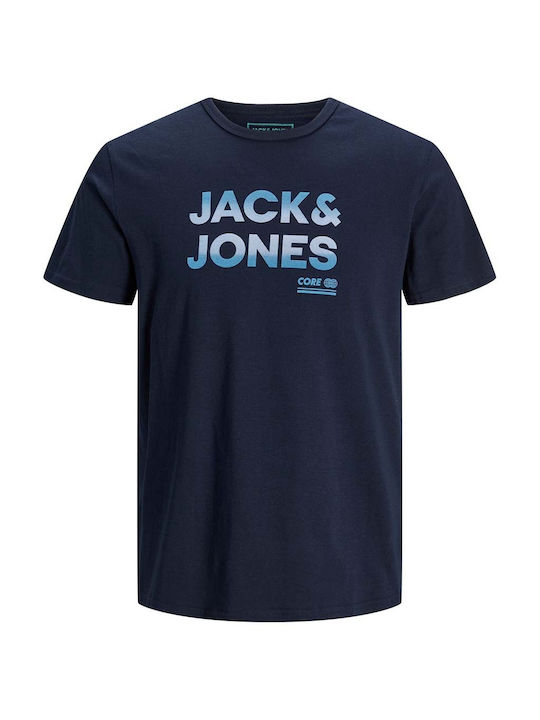 Jack & Jones Ανδρικό T-shirt Navy Μπλε με Στάμπα