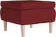 Stool Footstool Upholstered with Fabric Burgundy 55x54.5x42cm