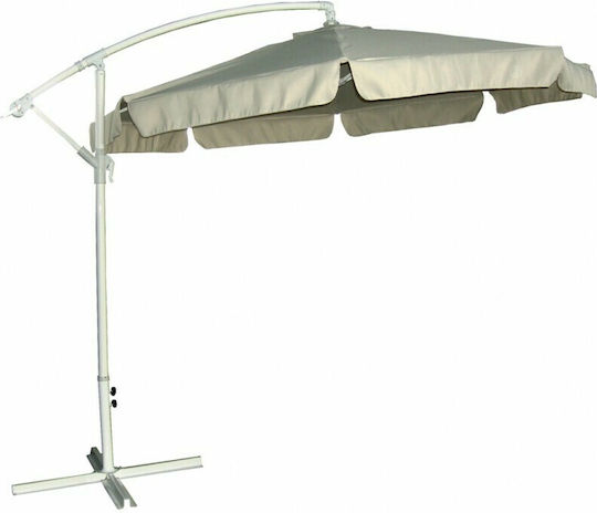 Umbrelă Suspendată Rotundă Metalică Ecru Φ4.8xÎnălțime3m