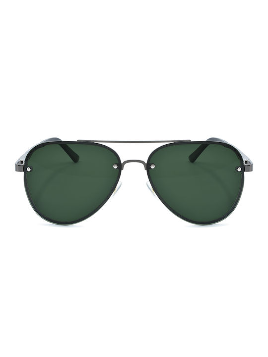 Awear Dino Men's Sunglasses with Olive Metal Frame and Green Polarized Lens