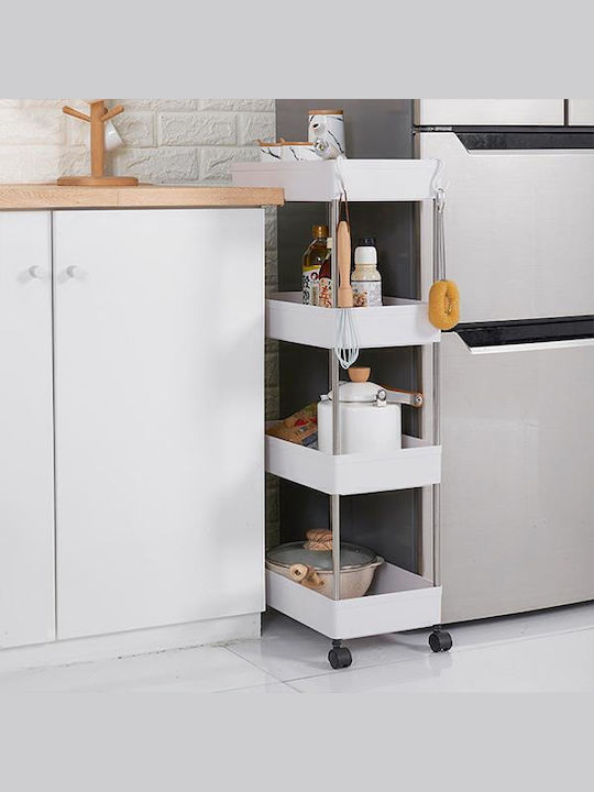 Next Plastic Kitchen Trolley 4-Tier Gray 40x22x...