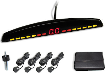 Bizzar Back Car Parking System with Screen / Buzzer and 4 Sensors 22mm in Black Colour