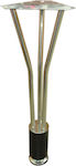 JGS S.A. L122 Black furniture leg with nickel and three metal tubes suitable for table 71cm