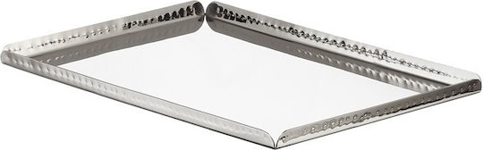 Leone Presentation Tray Inox Hammered Disk 30.5x21x1.3cm. 30.5x21x1.3cm