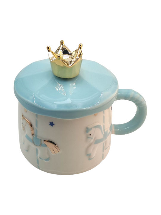 Etoile Carousel Ceramic Cup with Lid Multicolour